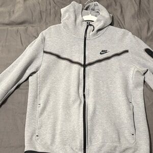 Nike Light Gray Zip-Up Hoodie